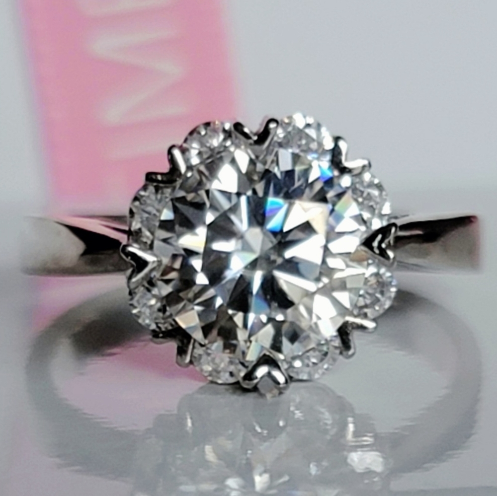 2CT Real Moissanite Diamond Ring